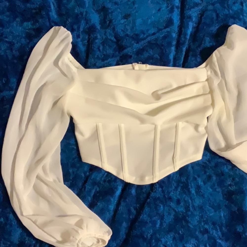 Elegant White Women's Corset Style Crop Top Size Small